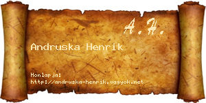 Andruska Henrik névjegykártya