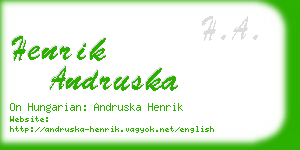 henrik andruska business card